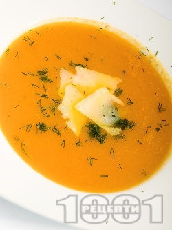 Крем супа от моркови, тиквички и сладък картоф батат със сирене пармезан - снимка на рецептата